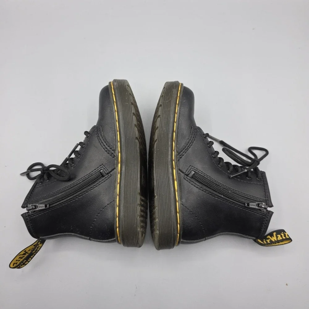 Dr. Marten's Zavala Boots‎ Toddler Size 9 Black Leather Combat Zipper Lace Up